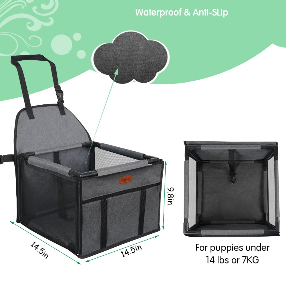 Hundesitz Auto Tragbar mit Sicherheitsleine & PVC Rahmen