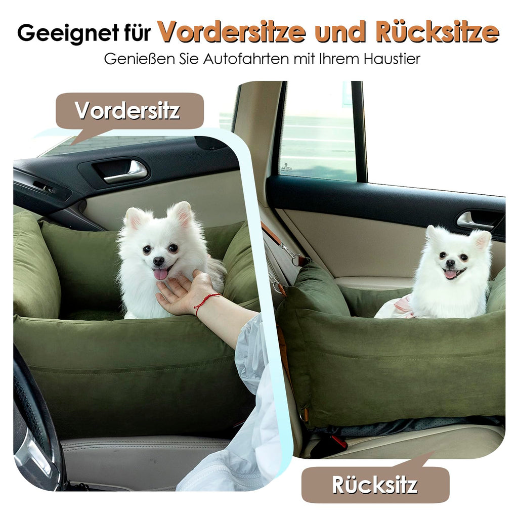Hundesitz Auto Tragbar für Kleine & Mittlere Hunde bis 15kg